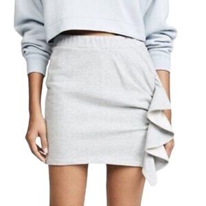 Rebecca Minkoff Skirt Gray Ruffled Sweatshirt Material Size S